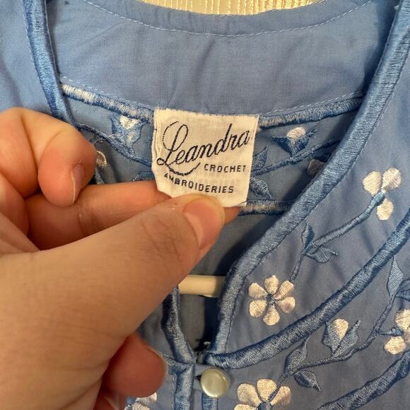 Vintage Leandra Crochet Embroideries A-Line Maxi Dress No Size Modest Floral - Picture 3 of 9